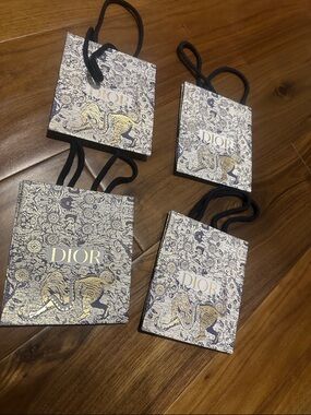Dior Mini Gift Bags in Blue, Gold & Black